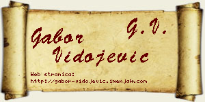 Gabor Vidojević vizit kartica